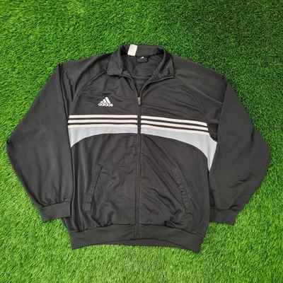 Jaqueta de atletismo vintage Y2K Adidas XL 27x29 preta branca - Imagem 1 de 4