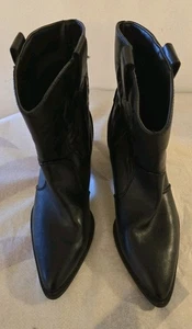 Women's Black Boots Mid Ankle UK Size 5 M&S Excellent Condition - Picture 1 of 9