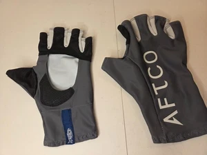 Guantes de pesca Aftco Solago Sun UPF 50 gris negro blanco talla grande - Imagen 1 de 3