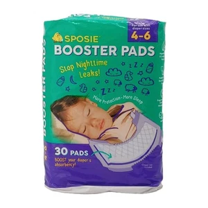 New Sposie Booster Pads - 30 Pads For Use with Diaper Sizes 4-6 - Picture 1 of 3