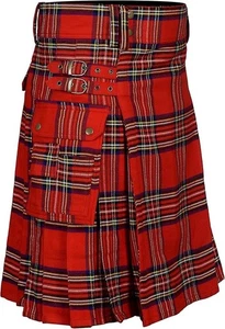 Tartan Utility Kilts for Men 8 Yard 13oz Kilt Scottish 34 - Picture 1 of 4