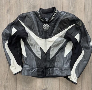 Chaqueta de cuero para motocicleta Arlen Ness para mujer 50 negra armadura de codo - Imagen 1 de 10