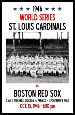 Póster Serie Mundial 1946 11X17 - Cardenales vs. Medias Rojas  Foto 1 de 4
