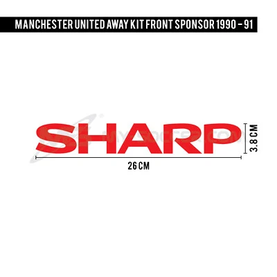 Sharp Manchester United Away 1991 Front Sponsor (Flock Velvet Material) - Image 1 of 4