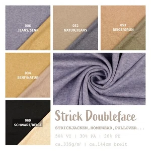 Strickstoff Doubleface, Strick Stoff Meterware wendbar, Kleidungsstoff *Ab 50cm - Bild 1 von 33