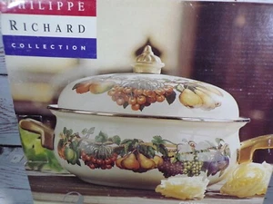NUEVA Cazuela Cubierta Phillippe Richard Kensington Jardín 3 Cuartos Fruta Cerámica - Imagen 1 de 4