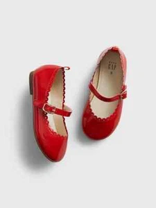 GAP GIRL'S MODERN RED SCALLOPED BALLET FLATS $39.95 SZ 6 BNWT - Picture 1 of 1