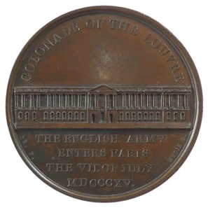 1815 WELLINGTON - EL EJÉRCITO INGLÉS ENTRA EN PARIS bronce 41mm serie Mudie #36 - Imagen 1 de 2
