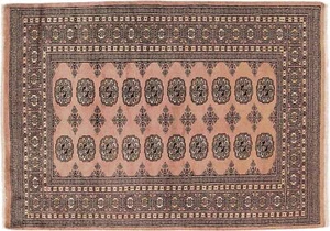 Pakistan Buchara Teppich 120x180 Handgeknüpft Braun Geometrisch Orient a - Bild 1 von 8