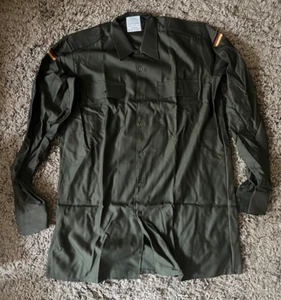 New Old Stock Genuine Original Bundeswehr German Army Olive Green Shirt 44-46 - Picture 1 of 5