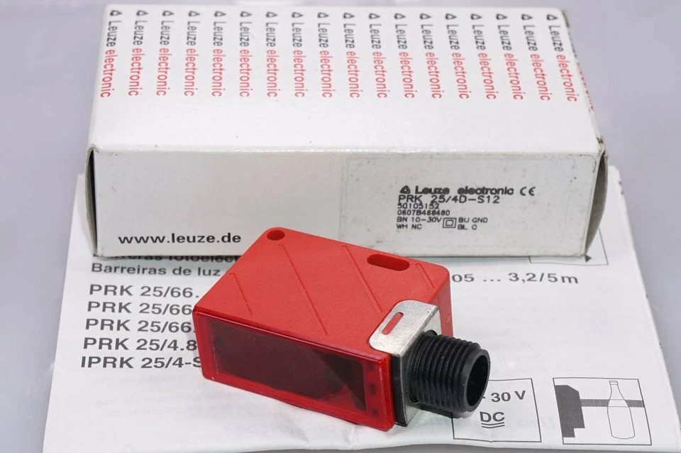 Leuze PRK 25/4D-S12 50105152 Polarized Reflection Light Barrier OVP - Image 1 of 1