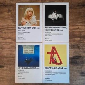 Mini carteles/impresiones Billie Eilish de 4 piezas con sus álbumes - Imagen 1 de 5