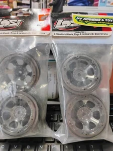 2.2 Beadlock Wheels, Rings & Hardware (2) Black Chrome Losi 2 packages total (4) - Picture 1 of 2