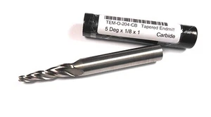 Tapered Carbide Square End Mill 1/8" 3FL 5° 5/16" x 1" x 3" - Picture 1 of 1