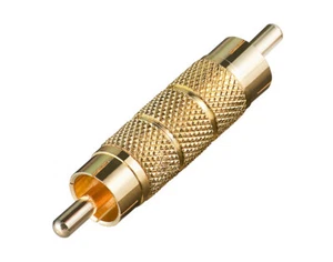 Audio-Verbinder Cinch-Stecker St/St vergoldet RCA Gender Changer Chinch gold - Bild 1 von 1