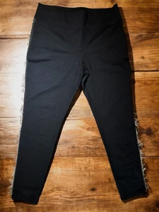 INC Women’s Size 14 Black Stretch Leggings with Side Sequin Embellishments | Sli - Picture 1 of 7