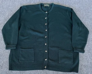 Woolovers Womens XL Cardigan Sweater Green Minimalist Quiet Luxury - Picture 1 of 13