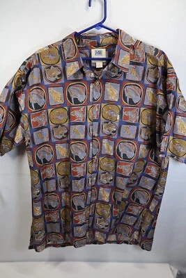 Camisa Avi Kahala Campamento Hawaiano Algodón Azul Pez Talla X Grande Playa Colorida Foto 1 de 4