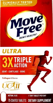 Schiff Move Free Ultra Triple Action 75 Tabs Joints Cartilage Bone EXP 03/2027 - Image 1 of 4