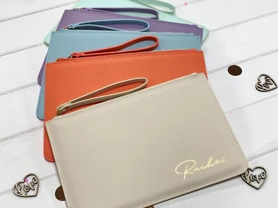 Personalised Clutch Bag with Name, Custom Name Bridesmaid Pouch, Gift for Her - Image 1 of 4