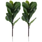 2X(Artificial Plants Fiddle Leaf Fig Faux Ficus Lyrata Tree Fake Green2819