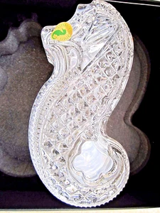 Waterford Crystal Seahorse 8" Coperto Trinket Portagioie Scrivania Grande #40027965 - Foto 1 di 10