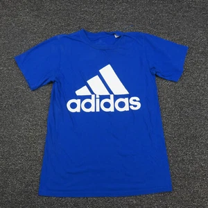 Adidas Shirt Adult Small Blue Center Logo The Go-To Tee Breathable Short Sleeve - Picture 1 of 8