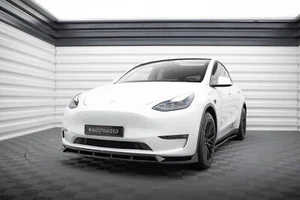 Enfoque frontal V.2 para Tesla Model Y negro brillante labio del alerón alerón espada - Imagen 1 de 6