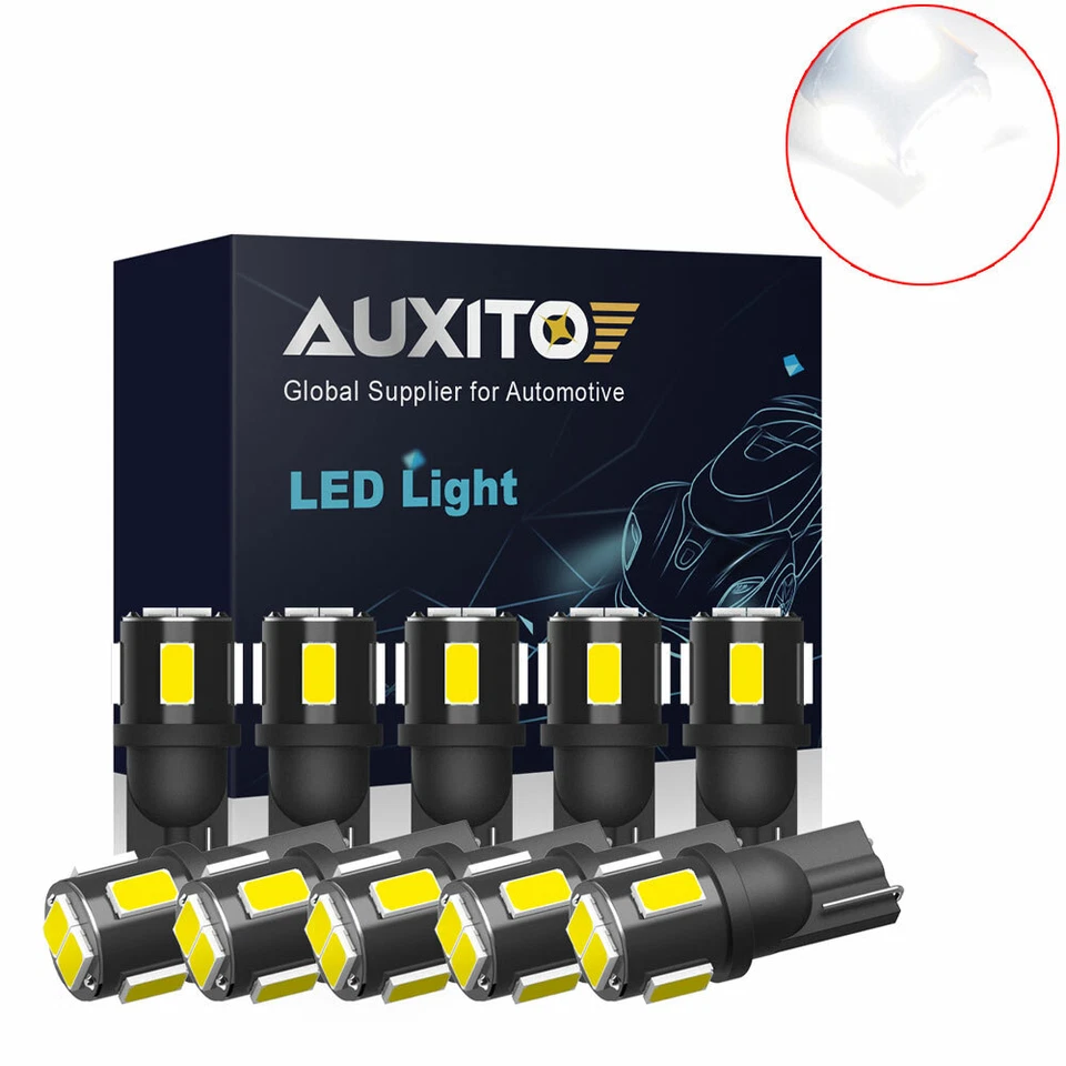 AUXITO 10PCS White T10 LED Interior Map Light bulbs W5W 2825 192 168 194