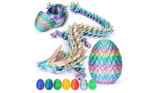 Huevo de dragón impreso en 3D dragones completamente articulados dentro de huevos arco iris autismo TDAH - Imagen 1 de 8