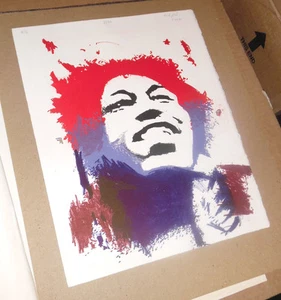 Jimi Hendrix Abstrakter Druck von Albert Rykhof III - Steinlithographie #6 - Bild 1 von 7