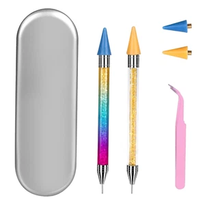 2 Pieces Dual-Ended Rhinestone Picker Dotting Pen, Wax Pencil DIY Diamond Stick - Picture 1 of 12