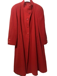 wunderschöner roter Mantel ca Gr 44 Damen lang 80% Schurwolle elegant - Bild 1 von 6