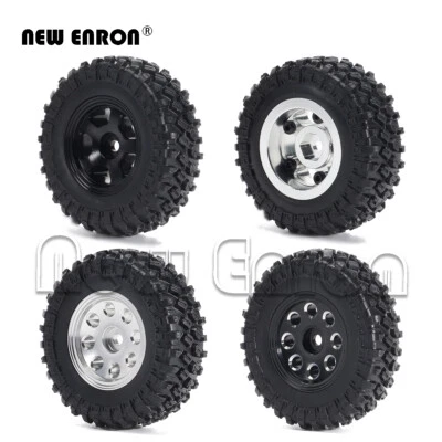 1.0 Alloy Wheel Rim Tires Micro Crawler for RC TRX4M Axial SCX24 90081 AXI00001 - Image 1 of 4