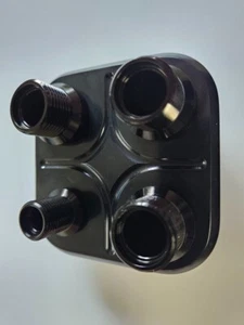 TBI BH14CB-PO 4 Way Square A/C & Heat Bulkhead Push On Heater Fittings Black - Bild 1 von 3