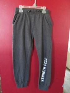 Kenneth Cole NY Boys Youth Gray Sweatpants Joggers Drawstring Logo Pockets 10/12 - Picture 1 of 2
