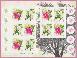 Franqueo de Canadá Scott #3285A PANEL DE 10 FLORES DE MANZANA DE CANGREJO - Imagen 1 de 2