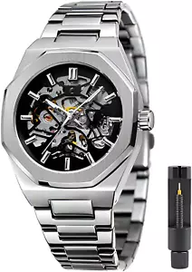 Orologio automatico uomo orologio da polso orologio da uomo acciaio inossidabile - Bild 1 von 8