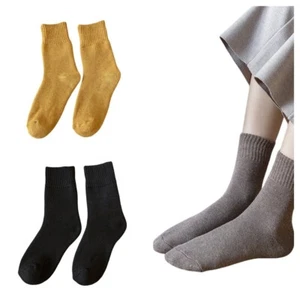 5 Pairs Women's Cotton Winter Warm Plush Socks Stretch Mid Calf Winter Socks  - Picture 1 of 12