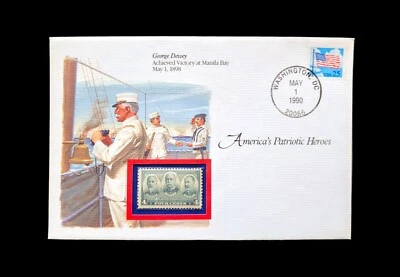 1990 GEORGE DEWEY AMERICAS PATRIOTIC HEROES FDC 4 CENT  - Image 1 of 3