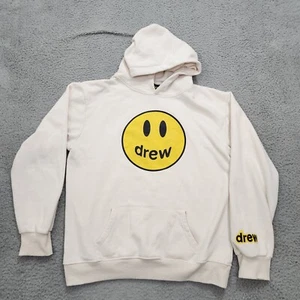 Drew Skate House Hoodie Mens 2XL Cream Smiley Face Pullover Sweatshirt *Read* - Picture 1 of 20