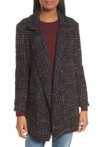Neu mit Etikett Theory Clairene RB Tweed-Boucle-Damenjacke Größe P marineblau 495 $ - Bild 1 von 6