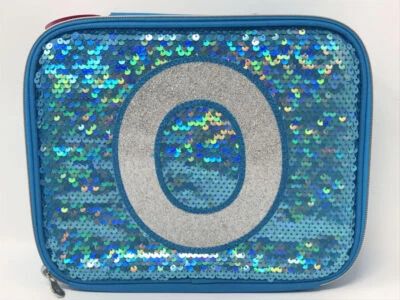 Justice Blue Sequin Silver Glitter Initial "O" Lunch Box NWT!~Back to School! - Image 1 of 4