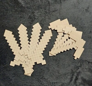 Minecraft Kinderspielzeug 4×Schwert 4×Spitzhacke MalSpielzeug Holz Geburtstag - Bild 1 von 8