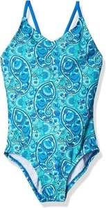 Traje de baño deportivo de una pieza Kanu Surf para niñas margarita playa, azul ~ talla: 7 ~ nuevo con etiquetas - Imagen 1 de 11