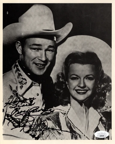 ROY ROGERS+DALE EVANS HAND SIGNED 8x10 PHOTO     RARE     SIGNED BY BOTH     JSA Cover