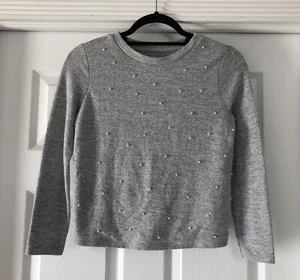 Art class sweater Gray Long Sleeve with embroidered pearls Size L (10-12) - Picture 1 of 4