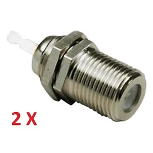 2 PEZZI CONNETTORE PRESA F DA PANNELLO A SALDARE COASSIALE 75 OHM ANTENNA TV SAT - Picture 1 of 1