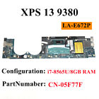 LA-E672P i7-8565U 8 Go pour carte mère d'ordinateur portable Dell 13 9380 CN-05F77F 5F77F