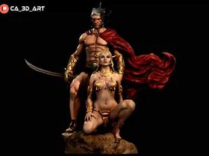 A Fighting Man of Mars Sculpture(300mm)/3D Printed/Unpainted/Unassembled/CA3DArt - Imagen 1 de 1